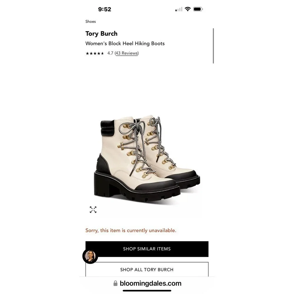 TORY BURCH LUG SOLE HIKER ANKLE BOOT WAXY COW LEATHER / NAPPA SIZE 6 NWB